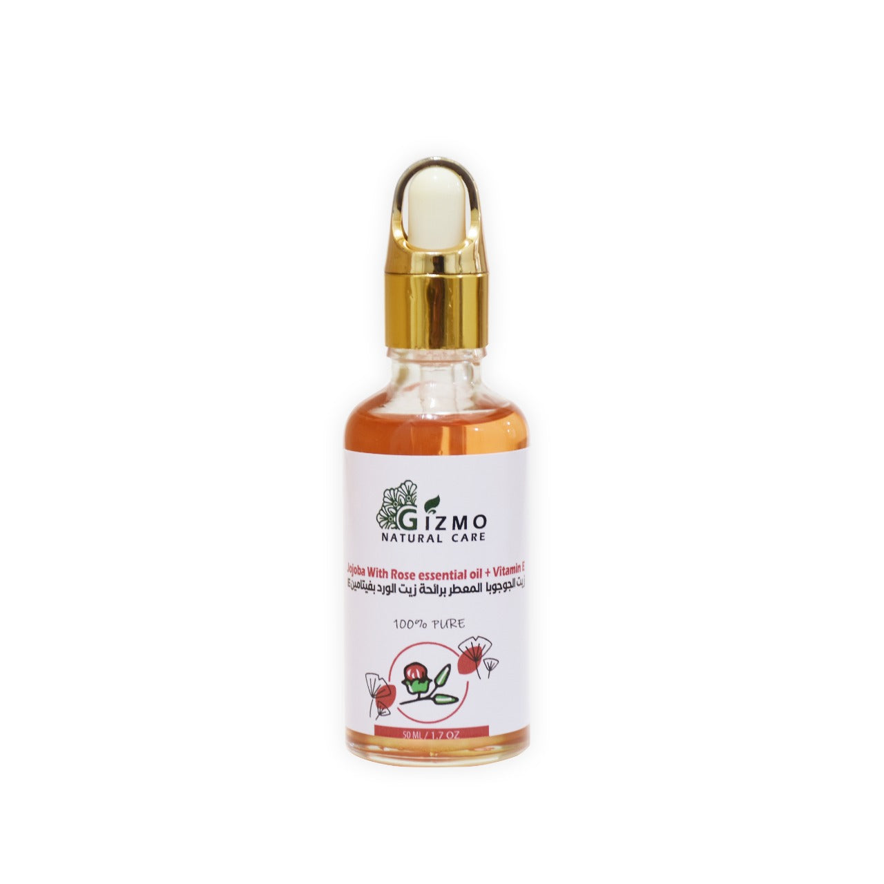 Jojoba oil with rose oil and Vitamine E